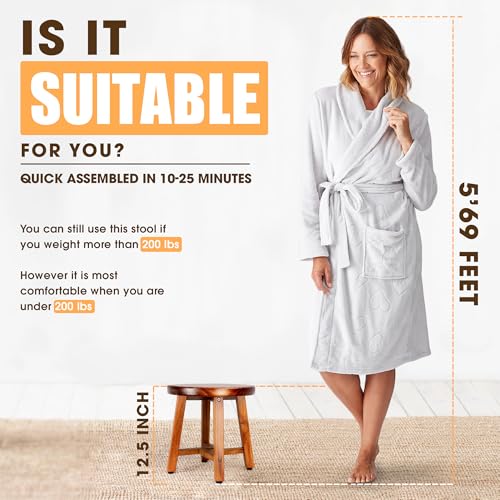 ENKEZI Shower Foot Rest 12 in - Shower Stool for Shaving Legs, Small Corner Bathroom Bench Suitable for Small Shower Spaces - Bath Seat, Spa Foot Rest Shaving Stool - Image 5