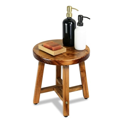 ENKEZI Shower Foot Rest 12 in - Shower Stool for Shaving Legs, Small Corner Bathroom Bench Suitable for Small Shower Spaces - Bath Seat, Spa Foot Rest Shaving Stool - Image 1