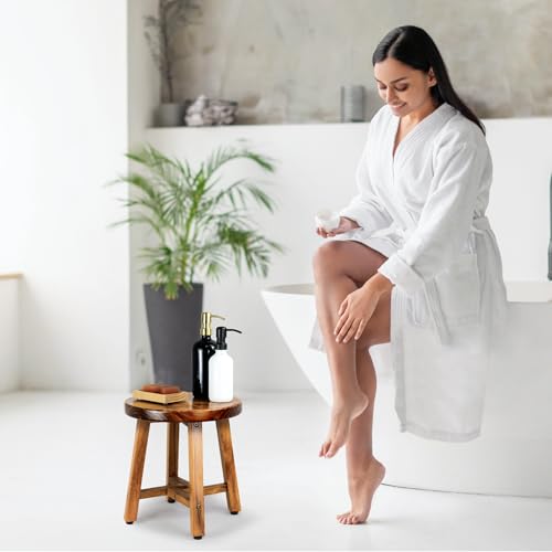 ENKEZI Shower Foot Rest 12 in - Shower Stool for Shaving Legs, Small Corner Bathroom Bench Suitable for Small Shower Spaces - Bath Seat, Spa Foot Rest Shaving Stool - Image 3
