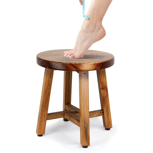 ENKEZI Shower Foot Rest 12 in - Shower Stool for Shaving Legs, Small Corner Bathroom Bench Suitable for Small Shower Spaces - Bath Seat, Spa Foot Rest Shaving Stool - Image 2