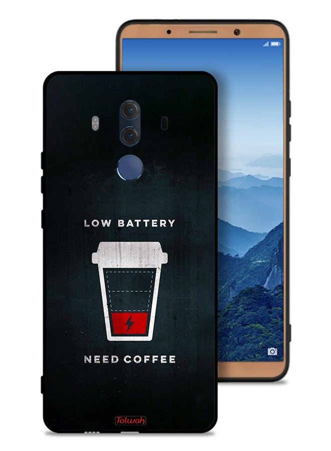 Tolwak Huawei Mate 10 Pro Protective Case Cover Low Battery Need Coffee - Image 1