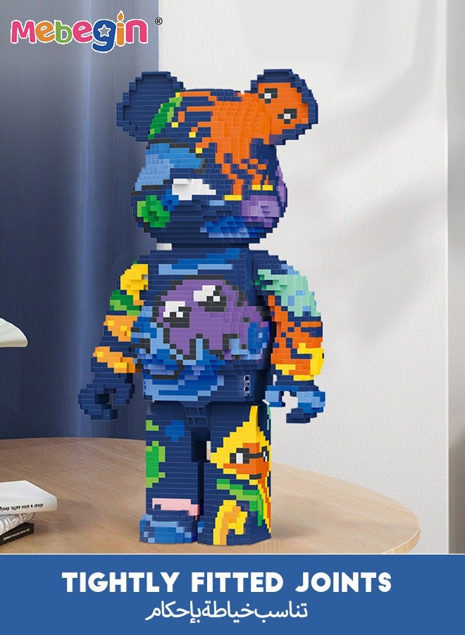 MEBEGIN 3470PCS Bear Building Blocks, Bear Display Model, DIY Assembled Stacking Blocks Toys, Great Educational Toy, Idea for Home and Office Decor, Creative Collectible Gift for Kids Aged 8+, 14.8*10.8*29cm - Image 5