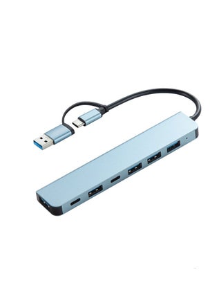 7-in-2 Type-C Expansion Tool, One Click USB Connection+fast Charging, Two Type-C and Four Usb2.0 and One Usb3.0 - pzsku/Z9B91BB718291D272B3C9Z/45/1741314576/6562d16e-8a8c-4ee2-931f-c44a0d2b84b6