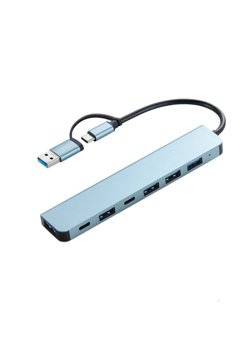 جنرال - 7 في 2 نوع سي توسيع أداة ، مفتاح واحد USB الصدد + شحن سريع ، واثنين من نوع سي وأربعة USB 2.0 و USB 3.0 - Image 1