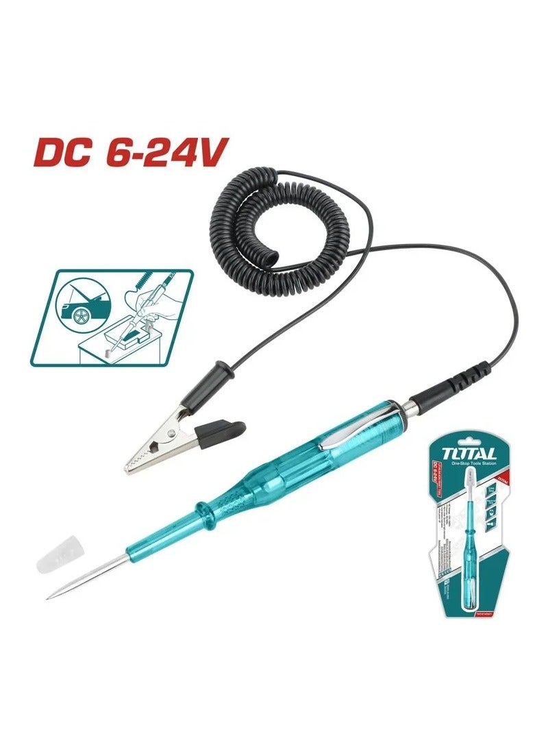 TOTAL Car Automotive AUTO Circuit Test DC 6-24V Point Diameter 3mm Length 2.5 Meter AS Insulated Handle Comes with Electric Pen Clip - THT414501  - Image 1