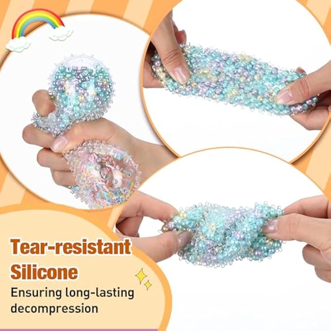 Simgoing 24 pcs DIY Stress Ball Making Kit Stress Ball Kit with Transparent Blank Skins Fill Beads Expander Tool Vacuum Evacuating Device for Making Pressure Balls Colorful - Image 4