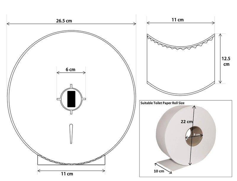 DOLPHY دولفي موزع ورق تواليت كبير من الفولاذ المقاوم للصدأ 304 - Image 4