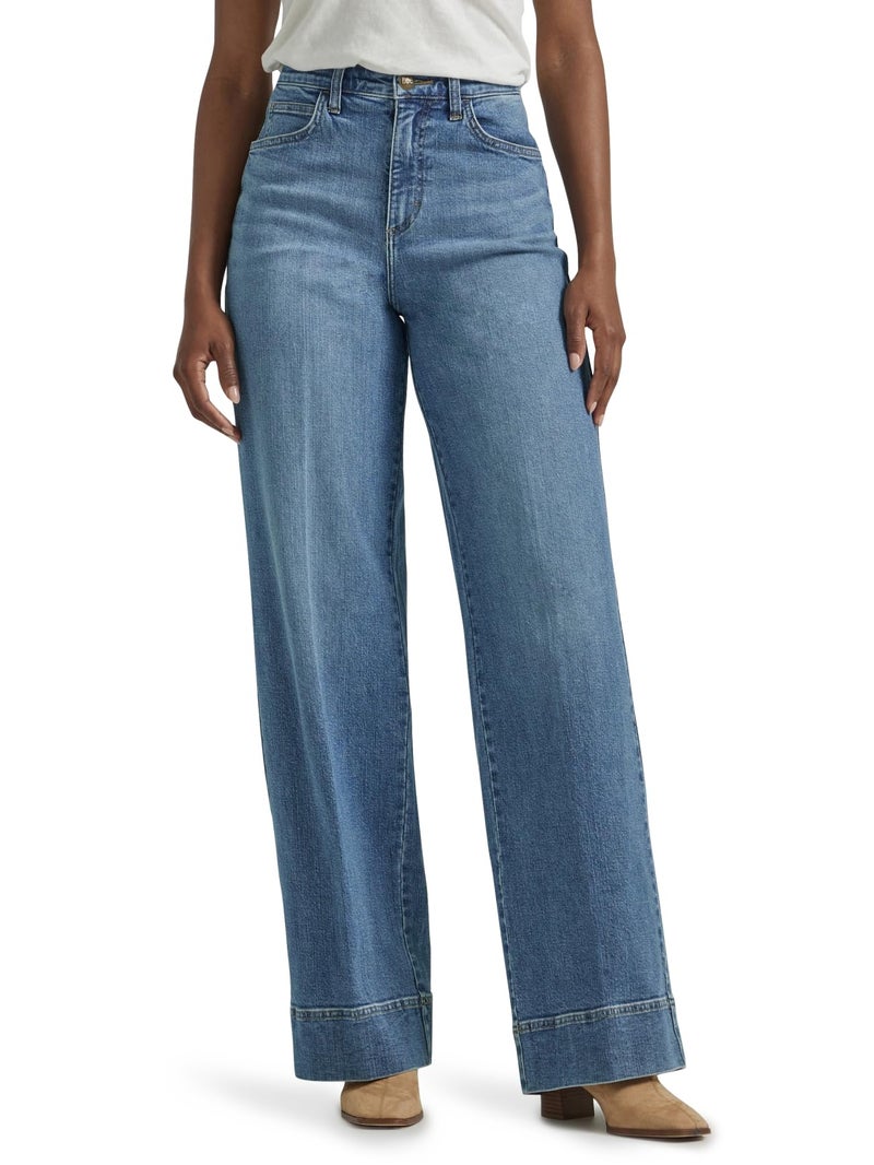 Lee Women's Legendary High Rise Trouser Jean Elevated Retro 12 Long - Image 1