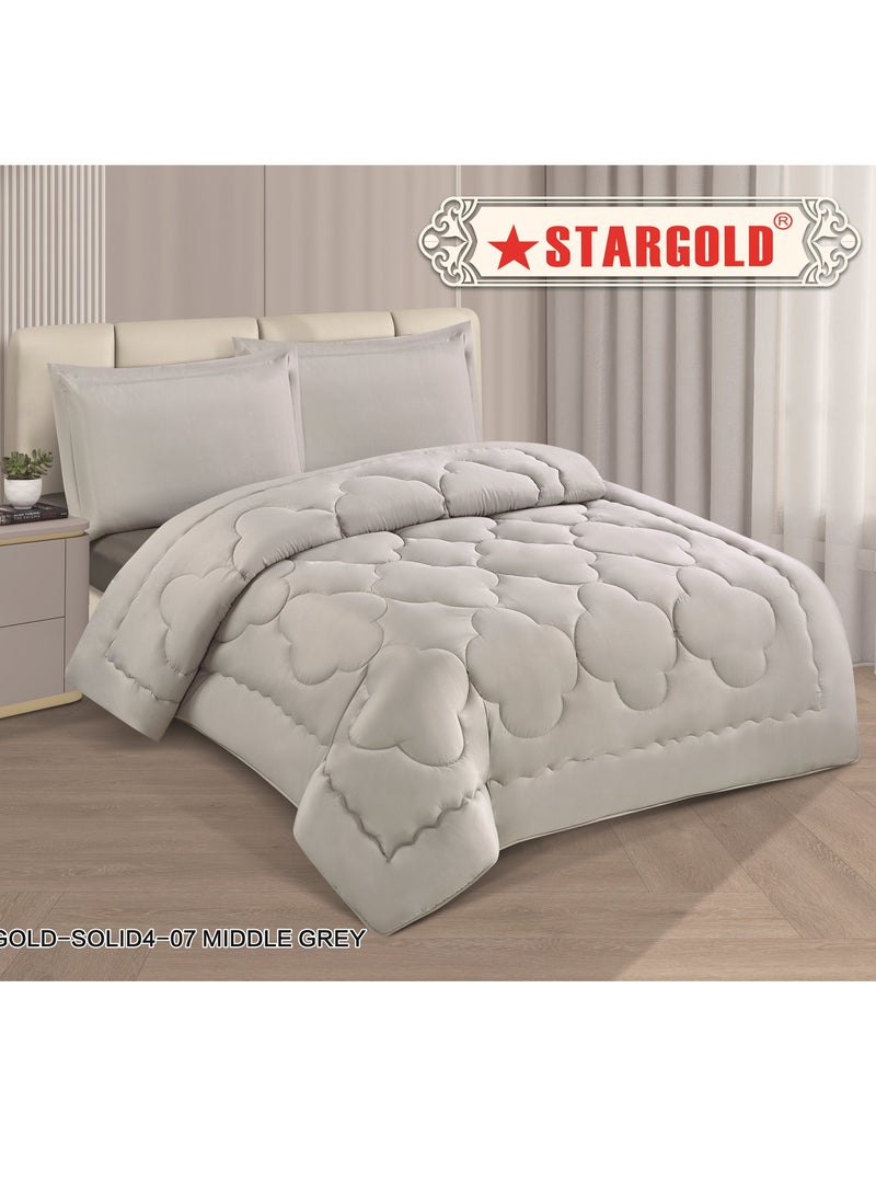 ستارجولد طقم لحاف ميكروفايبر سادة 4 قطع شرشف مطّاطي مخدة شام لحاف 170X230 سم - Image 2
