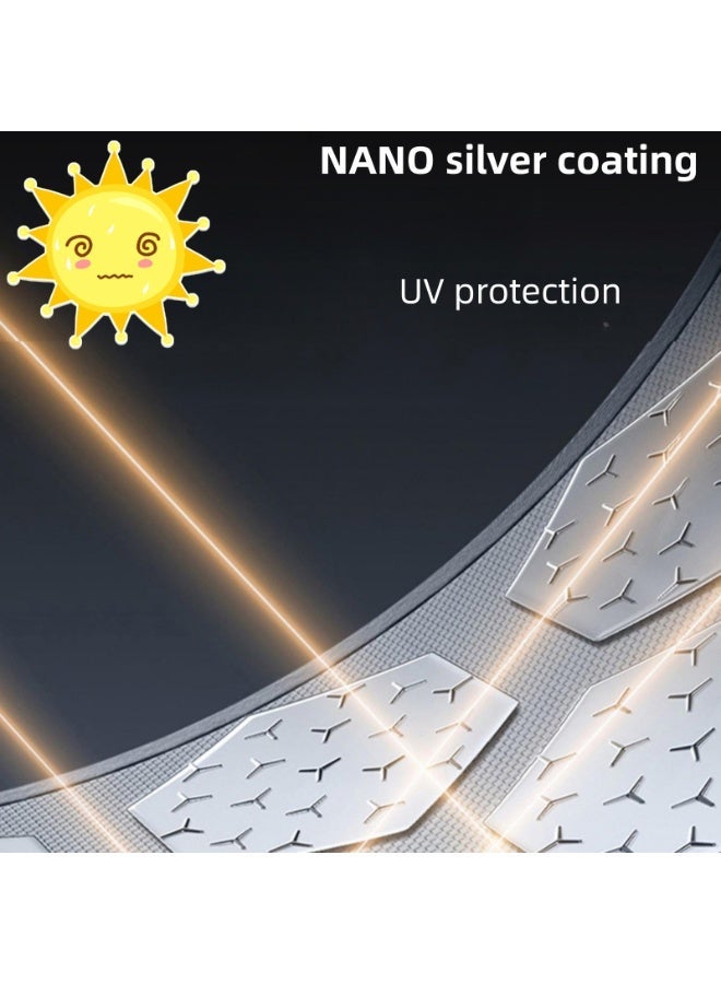 NOVOLAN Roof Sunroof Sunshade Compatible with Tesla Model 3 Model Y Silver Layer for Sun Protection & Uv Protection, Precise Original Car Size Perfect Fit, Oxford Storage Bag Buckle (white grey, Model Y) - Image 3