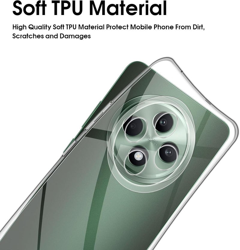 TUTUO Clear Case Compatible with OPPO Reno 12F 5G/4G / Oppo Reno 12 FS 5G/4G Cover - Crystal Transparent Anti-Scratch Case - Shockproof Slim Soft Silicone TPU Protective Case - Image 4