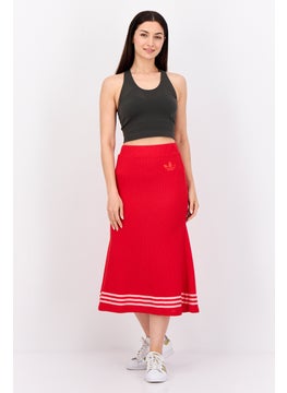 adidas Originals Women Sportswear Fit Outdoor Midi Skirts, Red  - Image 4