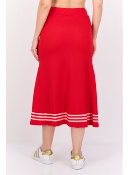 adidas Originals Women Sportswear Fit Outdoor Midi Skirts, Red  - Image 3