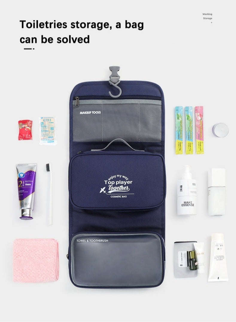 Travel Hook Wash Bag Waterproof Portable Large Capacity Makeup Storage Bag Folding Multifunctional Wet and Dry Separation Bag - Image 1