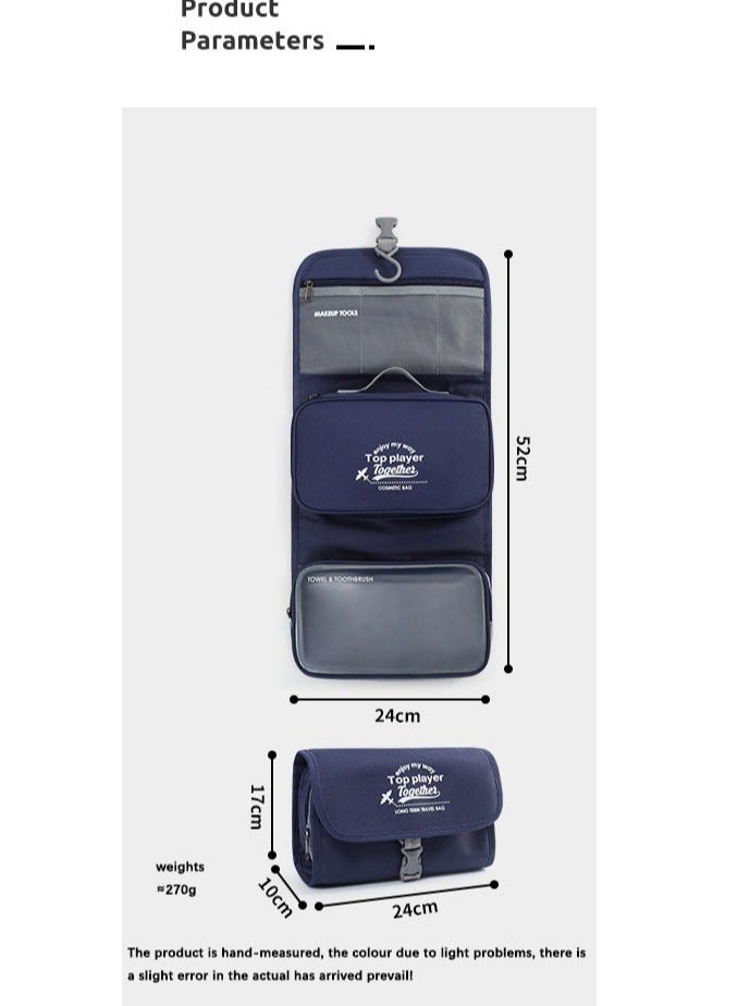 Travel Hook Wash Bag Waterproof Portable Large Capacity Makeup Storage Bag Folding Multifunctional Wet and Dry Separation Bag - Image 5