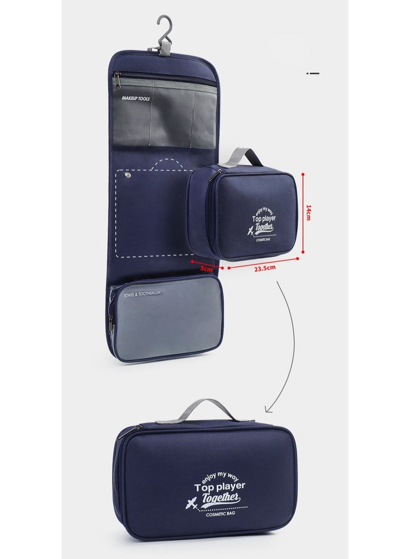 Travel Hook Wash Bag Waterproof Portable Large Capacity Makeup Storage Bag Folding Multifunctional Wet and Dry Separation Bag - Image 2