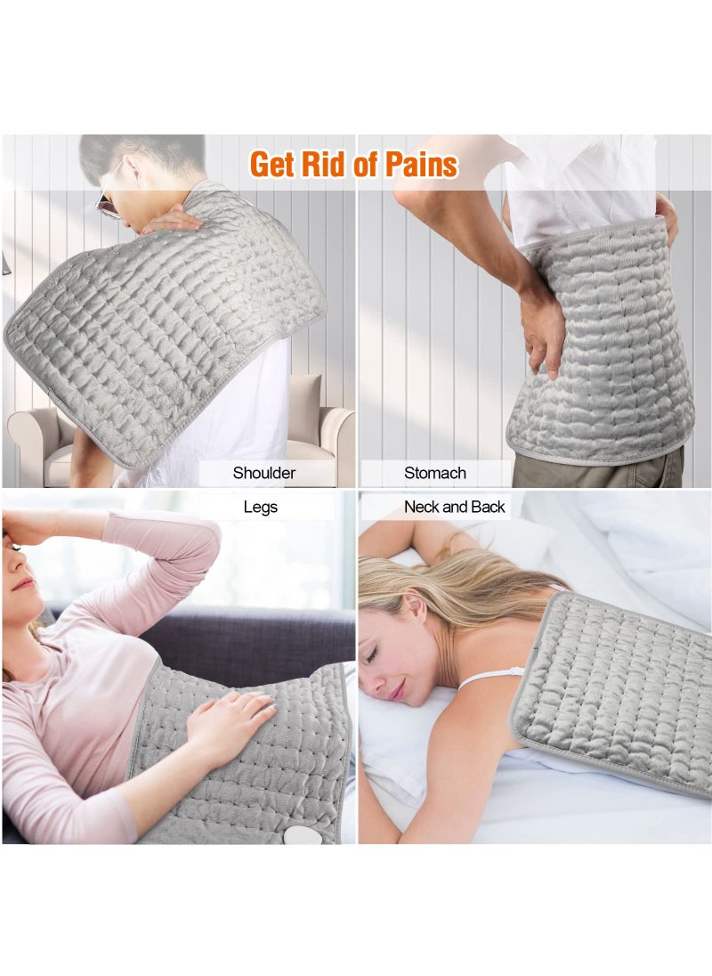 Arabest - Heating Pad, Electric Heat Pad for Back Pain and Cramps Relief - Electric Fast Heat Pad with 6 Heat Settings -Auto Shut Off- Machine Washable 12" x 24" - Image 1