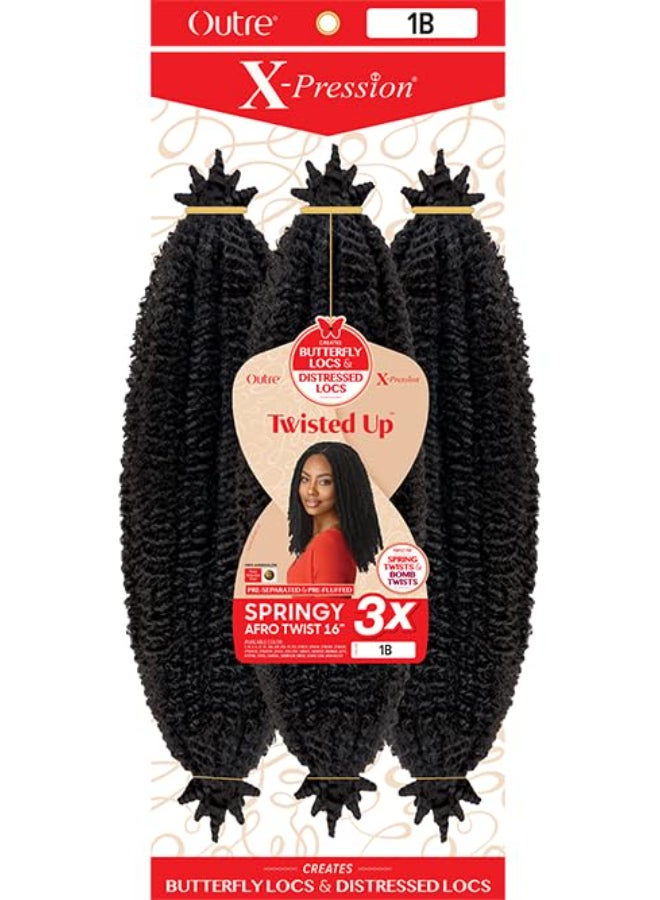 Outre XPression Twisted Up Springy Afro Twist 16 3X 2 Pack JET BLACK 1 - Image 1