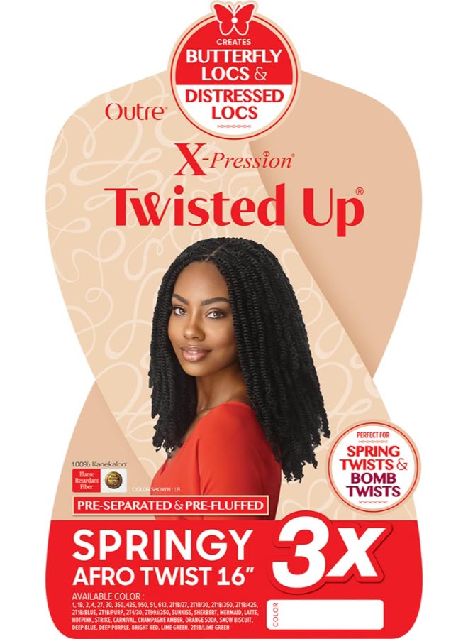 Outre XPression Twisted Up Springy Afro Twist 16 3X 2 Pack JET BLACK 1 - Image 3