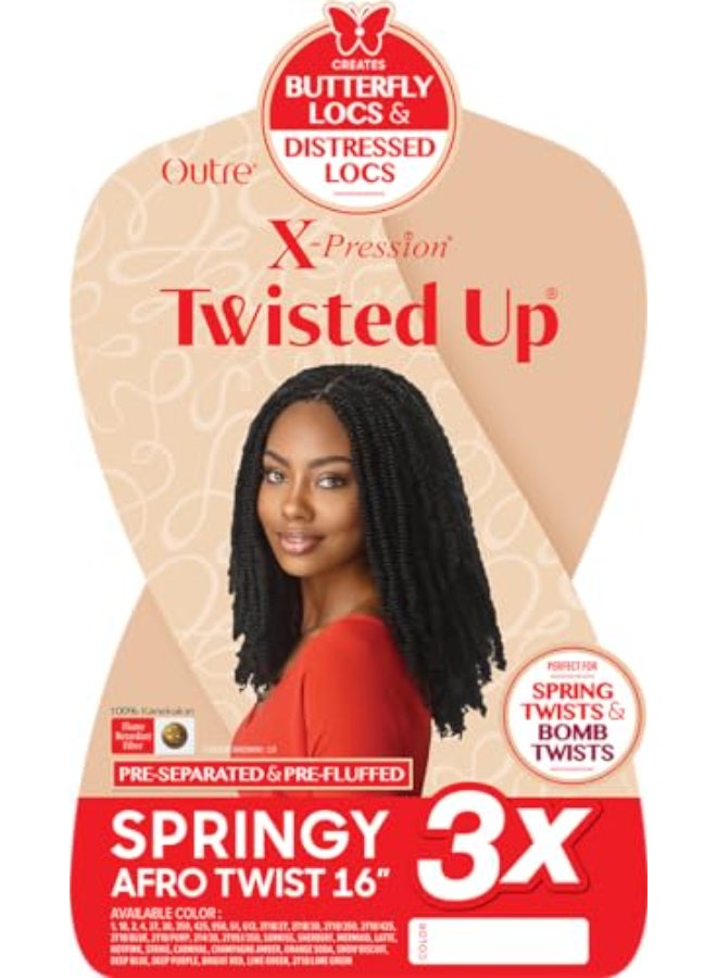 Outre XPression Twisted Up Springy Afro Twist 16 3X 2 Pack JET BLACK 1 - Image 2