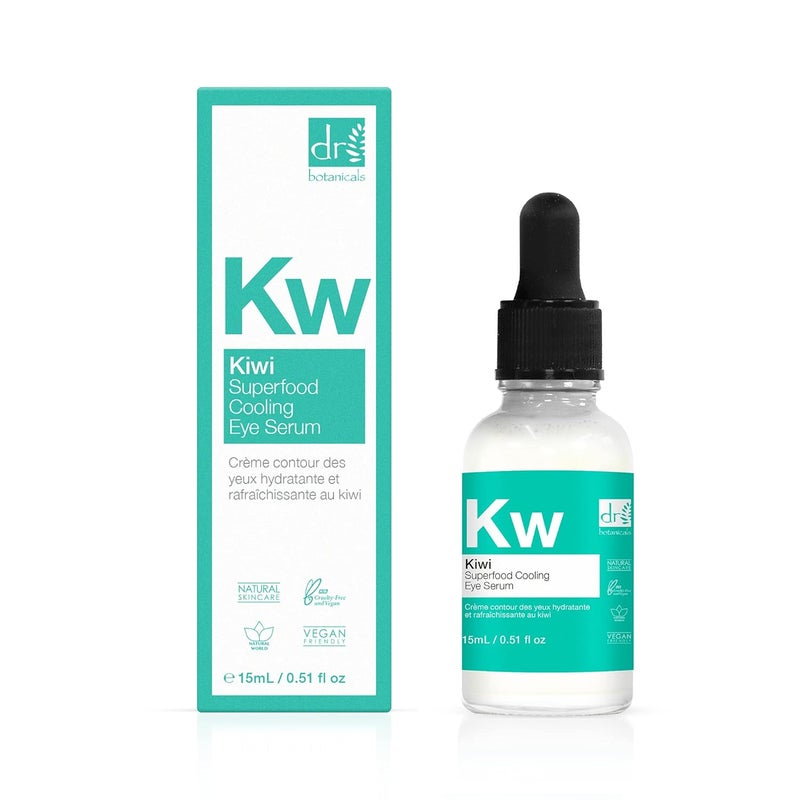 Dr Botanicals Refreshing Eye Cooling Serum with Vitamin C Kiwi Fruit Oil to reduce Wrinkles skin imperfections Hydrating Brightening and promotes Youthful Skin 15 ml 05 Fl oz