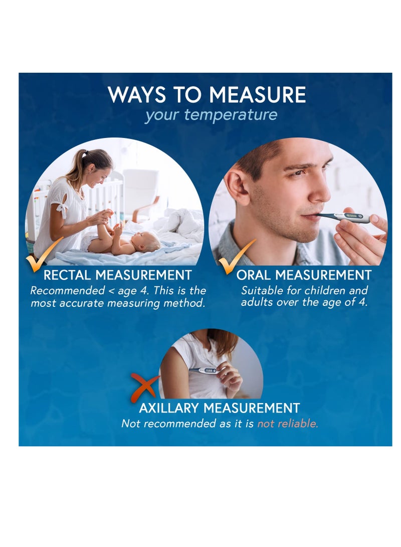 iProven Oral Thermometer, Measures in 10 seconds with flexible tip and fever alarm, Digital Medical Thermometer for adults, kids and toddlers - DTR-1221A - Image 5