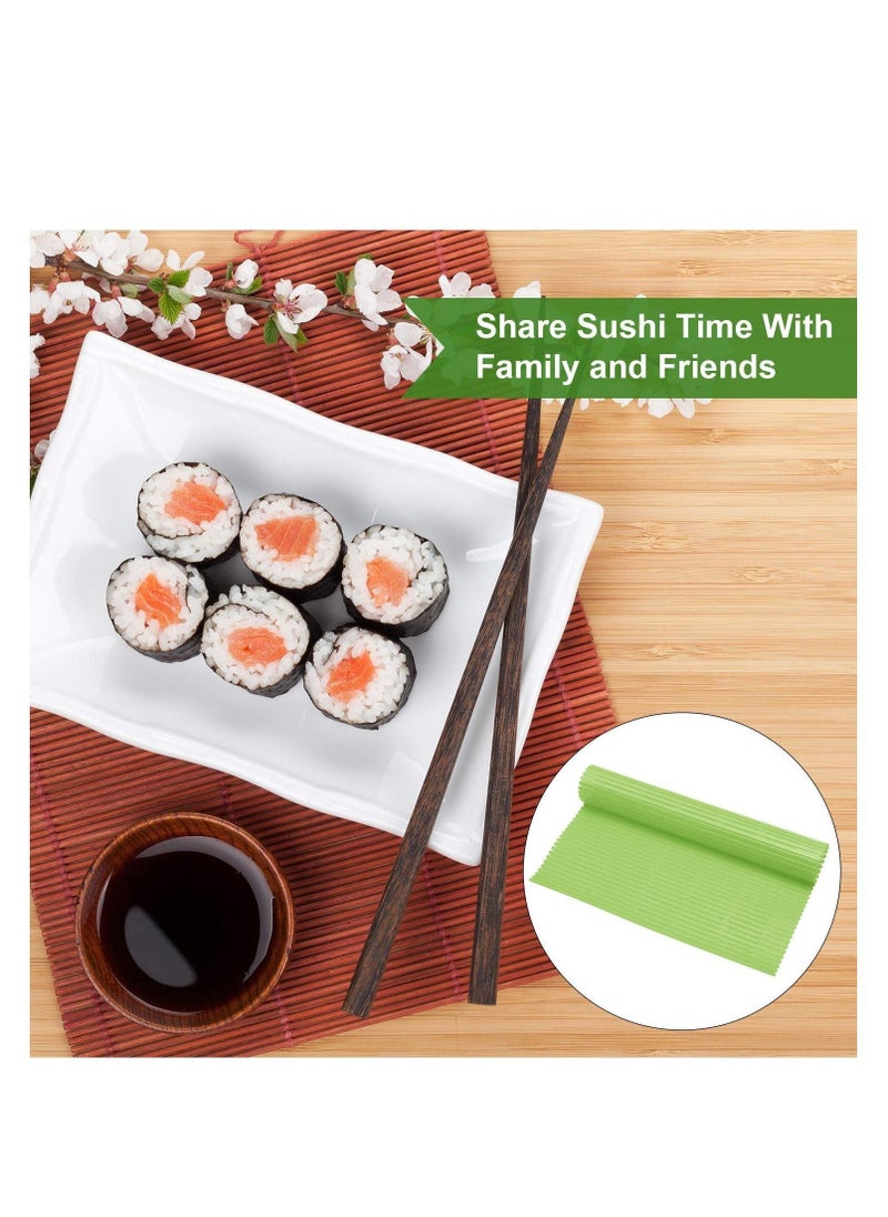 Generic - 3 Piece Kitchen Sushi Roll Mat Non Stick Sushi Making Kit, Plastic Sushi Roll Maker Homemade, Durable Sushi Mat Roller for Homemade DIY Sushi 8.27 X 9.16 Inch (Red, Green and Blue) - Image 1
