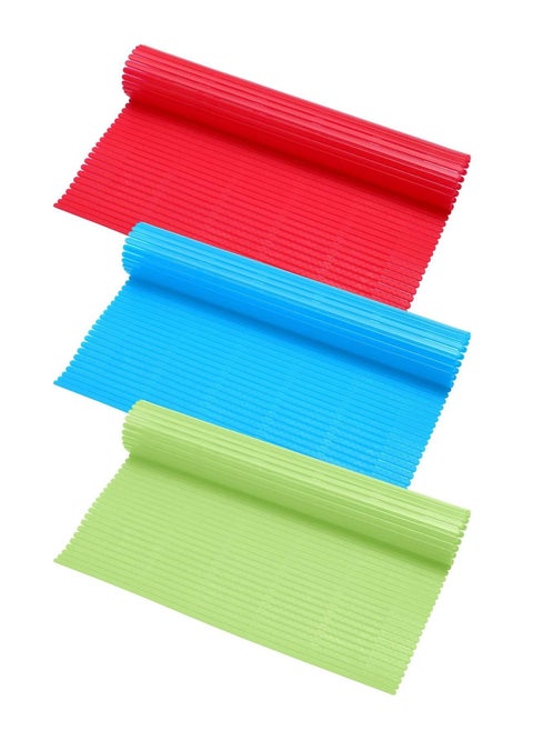3 Piece Kitchen Sushi Roll Mat Non Stick Sushi Making Kit, Plastic Sushi Roll Maker Homemade, Durable Sushi Mat Roller for Homemade DIY Sushi 8.27 X 9.16 Inch (Red, Green and Blue)