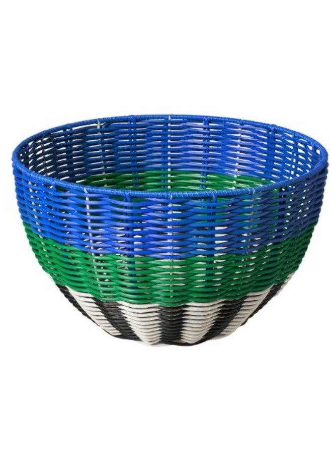 IKEA (IKEA) Basket, white/black/blue, 32x19 cm  - Image 1