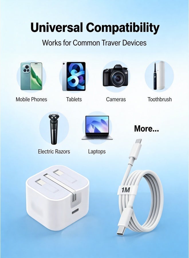 piaopiaomiao FBN Fast Delivery | FLASH SALEThe PD20W foldable phone charger is a fast charger for iPhone 17/16/15, featuring a Type-C interface and USB-C charging. It comes with a 3-foot (approximately 1-meter) data cable and supports iPhone 17/17 Plus/17 Pro Max/16/16 Plus/16 Pro Max/15 Pro Max/iPad Pro. - Image 2