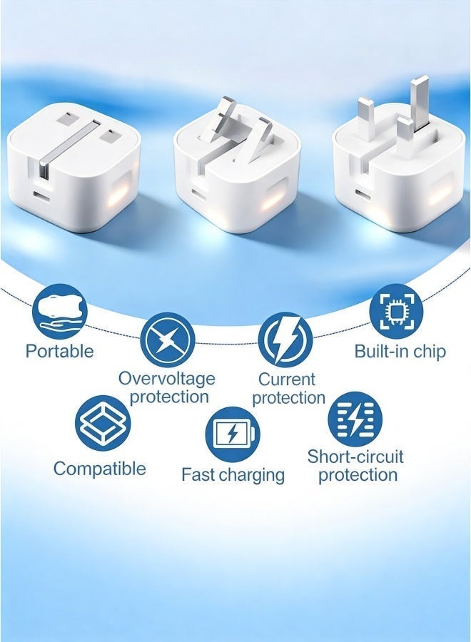 piaopiaomiao FBN Fast Delivery | FLASH SALEThe PD20W foldable phone charger is a fast charger for iPhone 17/16/15, featuring a Type-C interface and USB-C charging. It comes with a 3-foot (approximately 1-meter) data cable and supports iPhone 17/17 Plus/17 Pro Max/16/16 Plus/16 Pro Max/15 Pro Max/iPad Pro. - Image 4