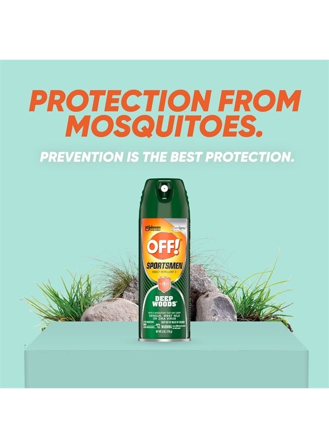 OFF! Deep Woods Sportsmen Insect Repellent Aerosol, Bug Spray Containing 30% Deet, Protects Against Mosquitoes, 6 Oz, 4 Count  - Image 2