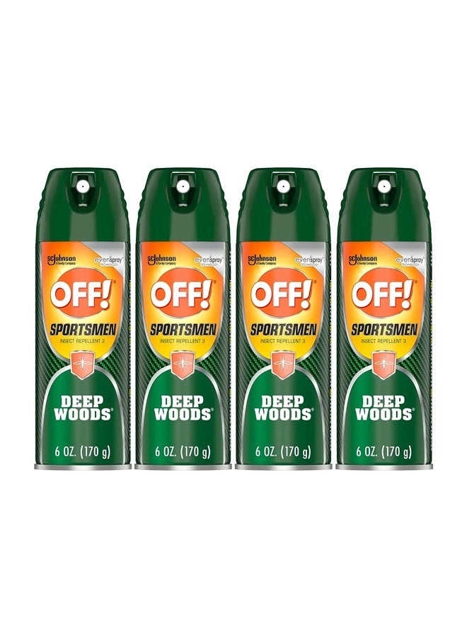 OFF! Deep Woods Sportsmen Insect Repellent Aerosol, Bug Spray Containing 30% Deet, Protects Against Mosquitoes, 6 Oz, 4 Count  - Image 1