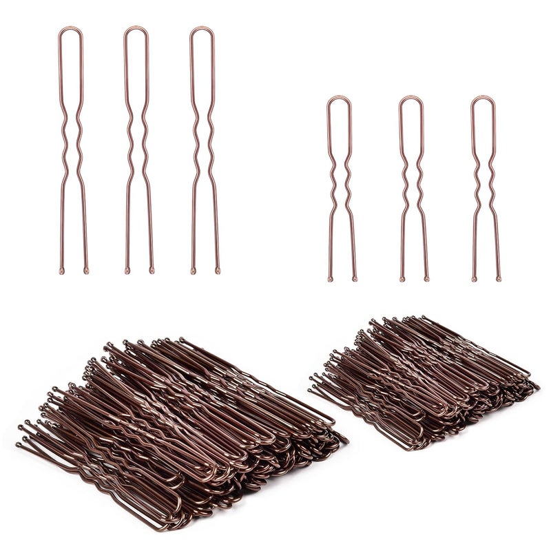Hair Pins for Women IKOCO 2inch and 275inch U Shaped Bobby Pins with Storage Box 50Pcs of each size Brown