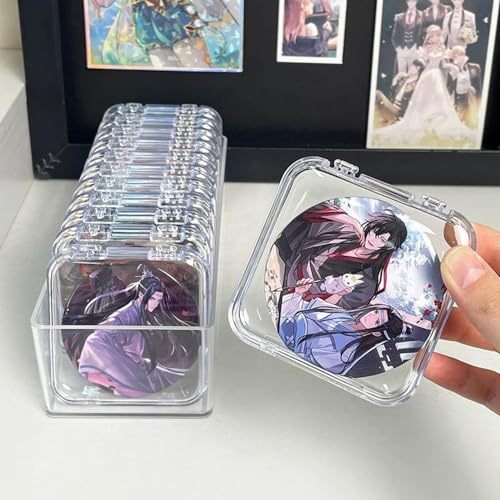 Hian Transparent Jewelry Organizer Box Clear PET Stackable Storage Case with Large Open Tray and 11 Mini Lidded Compartments for Earrings Rings Beads Nail Art Accessories Organizer, Set of 12 - Image 4