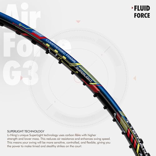Li-Ning Air-Force 79 G3 Carbon Fibre Badminton Racket, Black/Blue/Red - Image 3