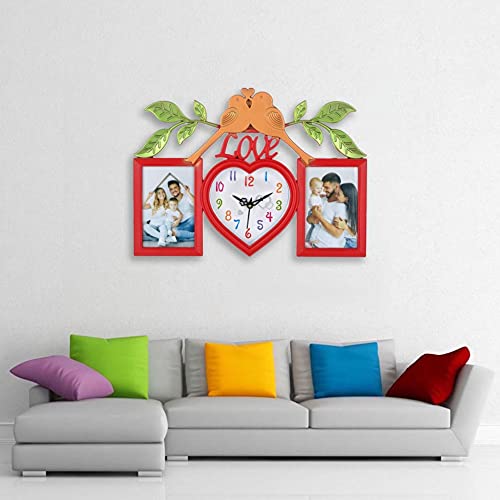 Harbour Analog Latest Stylish New Models Wall Clock with Photo Frames for Home Living Room Hall Bedroom (Size Height 29 CM X Width 49 CM)- Home Decor Big Size Wall Clock MZ 771 WL 5 - Image 2