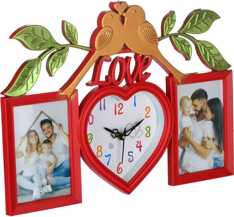 Harbour Analog Latest Stylish New Models Wall Clock with Photo Frames for Home Living Room Hall Bedroom (Size Height 29 CM X Width 49 CM)- Home Decor Big Size Wall Clock MZ 771 WL 5 - Image 4