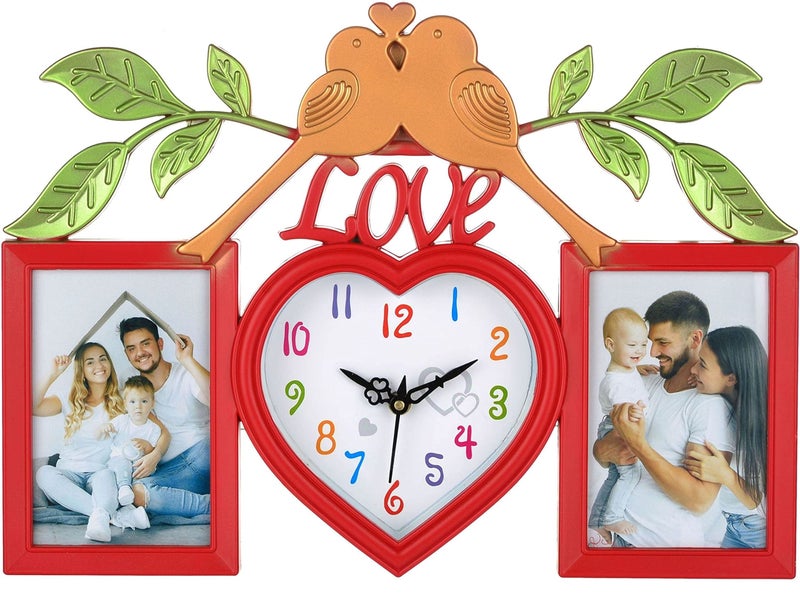 Harbour Analog Latest Stylish New Models Wall Clock with Photo Frames for Home Living Room Hall Bedroom (Size Height 29 CM X Width 49 CM)- Home Decor Big Size Wall Clock MZ 771 WL 5 - Image 3