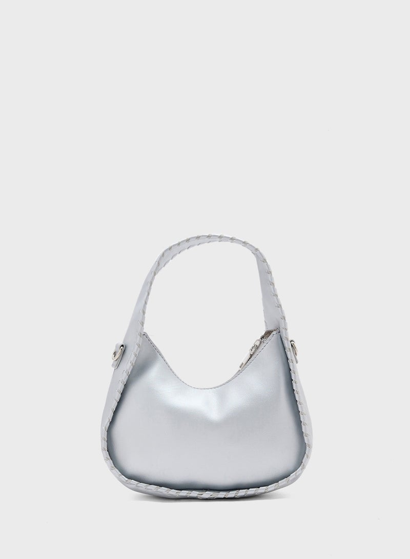 Ginger Stitch Detail Satchel Bag  - Image 2