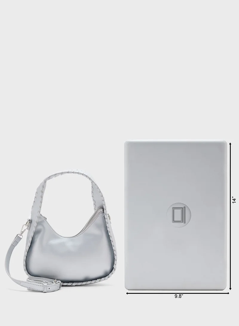 Ginger Stitch Detail Satchel Bag