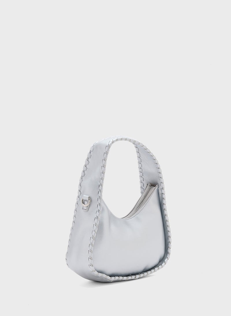 Ginger Stitch Detail Satchel Bag  - Image 3