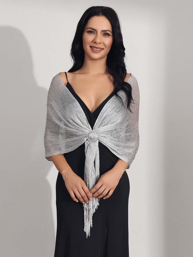 GORAIS Women Shawls and Wraps for Evening Dresses Wedding Scarf Formal Shrug with Rhinestone Buckle for Bride and Bridesmaids - Image 4