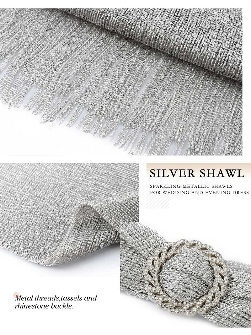 GORAIS Women Shawls and Wraps for Evening Dresses Wedding Scarf Formal Shrug with Rhinestone Buckle for Bride and Bridesmaids - Image 3