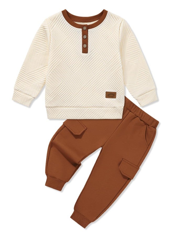 URMAGIC Ribbed Toddler Boy Clothes Set Fall Winter Long Sleeve Sweatshirt and Pants Outfits 2T 3T 4T 5T 6T - Image 1