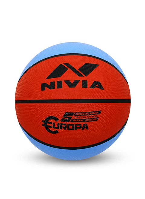 Europa Basketball | Size: 7 | 8 Panels | Material Core Bladder Latex | Suitable for Hard Surface | Machine Stitched | Training/Match Ball for Men
