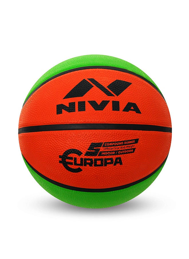 Europa Basketball | Size: 7 | 8 Panels | Material Core Bladder Latex | Suitable for Hard Surface | Machine Stitched | Training/Match Ball for Men
