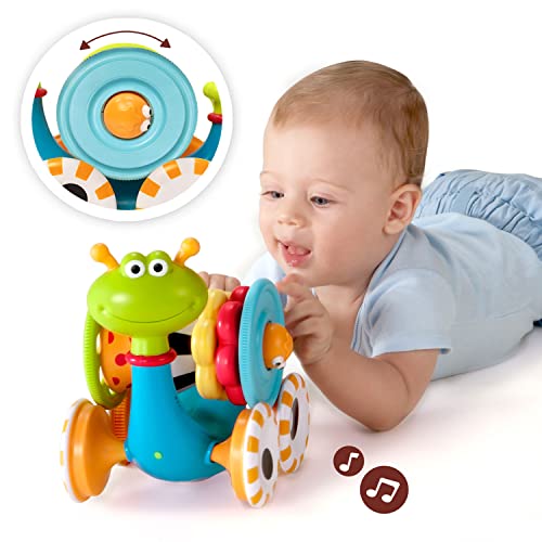 Yookidoo Musical Crawl 'N' Go Snail Toy with Stacker - Promotes Baby's Crawling and Walking. Rolls and Spins Its Shell As It Moves. - Image 3