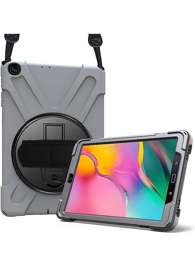 Procases Galaxy Tab A 10.1 2019 Case T510 T515 T517, Rugged Heavy Duty Shockproof Rotating Kickstand Protective Cover Case For 10.1 Inch Galaxy Tab A Tablet Sm-T510 Sm-T515 Sm-T517 2019 Release –Grey - Image 1