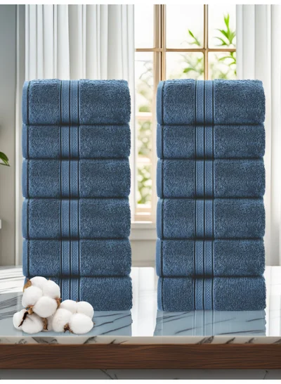 Donetella 12-Piece Face Towel Set, 30x30 cm | 600 GSM 100% Combed Cotton | Soft, Plush & Ultra-Absorbent | Ideal for Facial Care, Baby Care & Daily Use